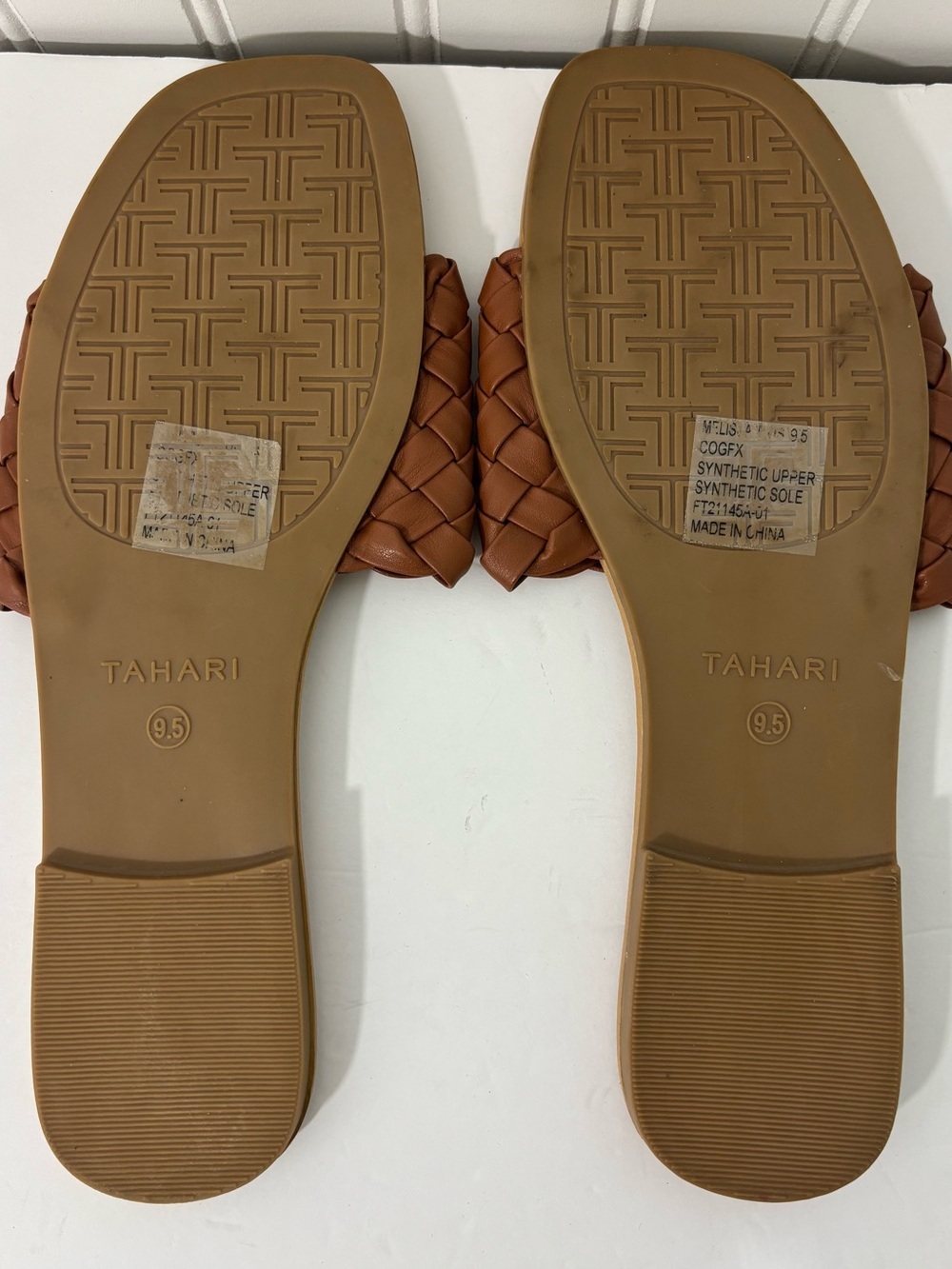 Tahari Melissa Braided Slide Sandals Camel Brown Size 9.5 - Picture 3 of 3